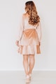FAMILYSTA® Кадифена рокля с дизайн на волани Жени