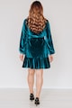FAMILYSTA® Къса кадифена рокля със застъпен дизайн Жени
