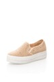 NISSA Pantofi slip-on flatform bej Femei