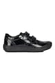 Geox Pantofi de piele lacuita cu velcro si aspect brogie Fete