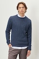 AC&Co Csavart kötésmintás gyapjútartalmú pulóver férfi