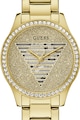 GUESS Часовник от неръждаема стомана с кристали Жени