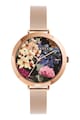 Ted Baker Кварцов часовник с флорален циферблат Жени