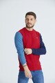 Red, White and Blue Esnora colorblock dizájnos pulóver férfi