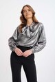 GreenPoint Блуза с метализиран ефект и панделка Жени