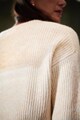 GreenPoint Bordázott V-nyakú pulóver női