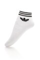 adidas Originals Set de sosete scurte albe cu dungi emblematice - 3 perechi Femei