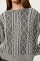 KOTON Csavart kötésmintájú pulóver női