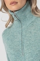 United Colors of Benetton Пуловер от вълна с къс цип Жени