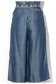 DESIGUAL Pantaloni albastri din lyocell cu broderie Amsterdam Femei