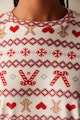 Penti Karácsonyi mintás pizsamafelső ejtett ujjakkal női