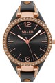 SO&CO New York Розово-златист часовник с кристали Жени