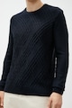 KOTON Kerek nyakú texturált pulóver férfi
