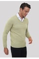 Sir Raymond Tailor Фино плетен пуловер с шпиц и лого Мъже