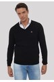 Sir Raymond Tailor Фино плетен пуловер с шпиц и лого Мъже