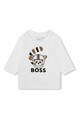 BOSS Kidswear Блуза с лого и фигурален десен Момчета