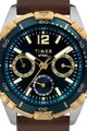 Timex Мултифункционален часовник с кожена каишка - 45MM Мъже