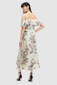 AllSaints Асиметрична флорална рокля с дипли Жени