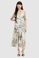 AllSaints Rochie asimetrica cu volane si model floral Femei