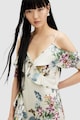 AllSaints Rochie asimetrica cu volane si model floral Femei