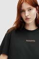 AllSaints Tricou cu decolteu la baza gatului si imprimeu foto Cred Femei