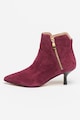 Clarks Violet Suede Booties With Kitten Heel női