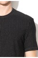 Dolce & Gabbana Tricou negru de casa cu dungi albe si decolteu la baza gatului Barbati