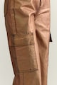 Trendyol Pantaloni cargo cu croiala ampla si aspect metalizat Femei