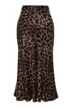 Trendyol Fusta midi de satin cu imprimeu leopard Femei