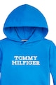 Tommy Hilfiger Organikuspamut tartalmú kapucnis pulóver domború logóval Fiú