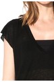 Stefanel Tricou negru semitransparent Femei