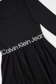 CALVIN KLEIN JEANS Bővülő fazonú ruha logós csíkokkal női