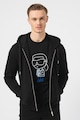 Karl Lagerfeld Cipzáros kapucnis pulóver logóval a mellrészén férfi
