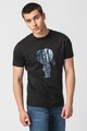 Karl Lagerfeld Tricou cu decolteu la baza gatului si imprimeu Barbati