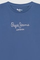 Pepe Jeans London Памучна тениска Nuria с лого от декоративни камъни Момичета