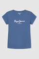 Pepe Jeans London Tricou cu imprimeu logo stralucitor Fete