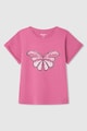 Pepe Jeans London Памучна тениска с шарка на пеперуда Момичета