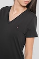 Tommy Hilfiger V-nyakú egyszínű póló női