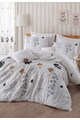 Leunelle Set de pat alb cu imprimeu floral maro cu gri Atlantis 160X220-50X70 Femei
