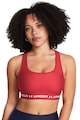 Under Armour Bustiera cu sustinere medie si banda logo, pentru fitness Femei
