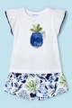 Mayoral Set de bluza de bumbac cu model tropical si pantaloni scurti - 2 piese Fete