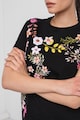 OVS Tricou cu decolteu la baza gatului si imprimeu floral Femei