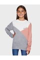 Threadgirls Пуловер с овално деколте и дизайн с цветен блок Момичета