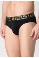 Versace Set de chiloti negri cu logo auriu - 2 perechi Barbati