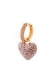 Loisir by Oxette 18 karátos aranybevonatú szív alakú fülbevaló cirkóniával női