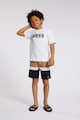 BOSS Kidswear Плувни шорти на райе с връзки Момчета