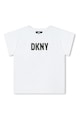 DKNY Tricou cu imprimeu logo si decolteu la baza gatului Fete