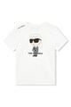 KARL LAGERFELD KIDS Tricou de bumbac cu decolteu la baza gatului Baieti