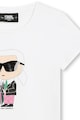 KARL LAGERFELD KIDS Tricou din amestec de modal cu imprimeu logo Fete