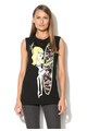 Love Moschino Top negru cu imprimeu Femei